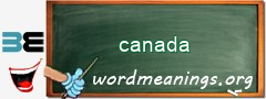 WordMeaning blackboard for canada